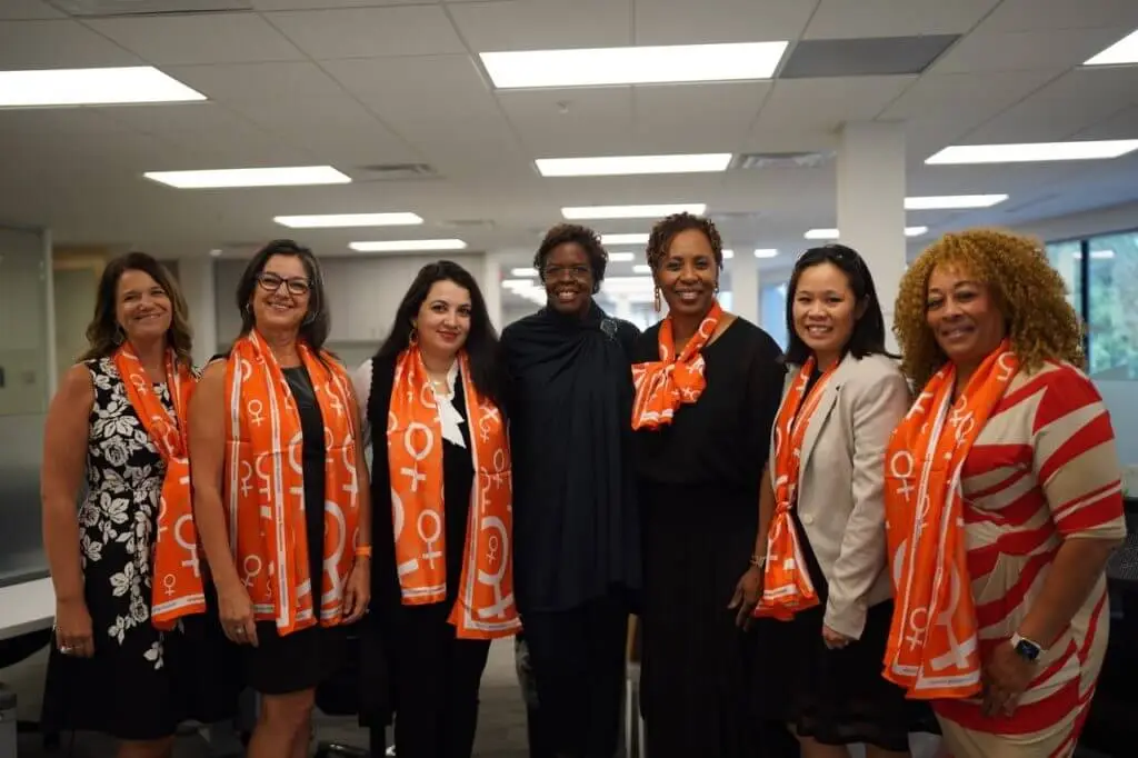 Picture of seven YWCA leaders during the 2022 YWomen Vote virtual Hill briefing